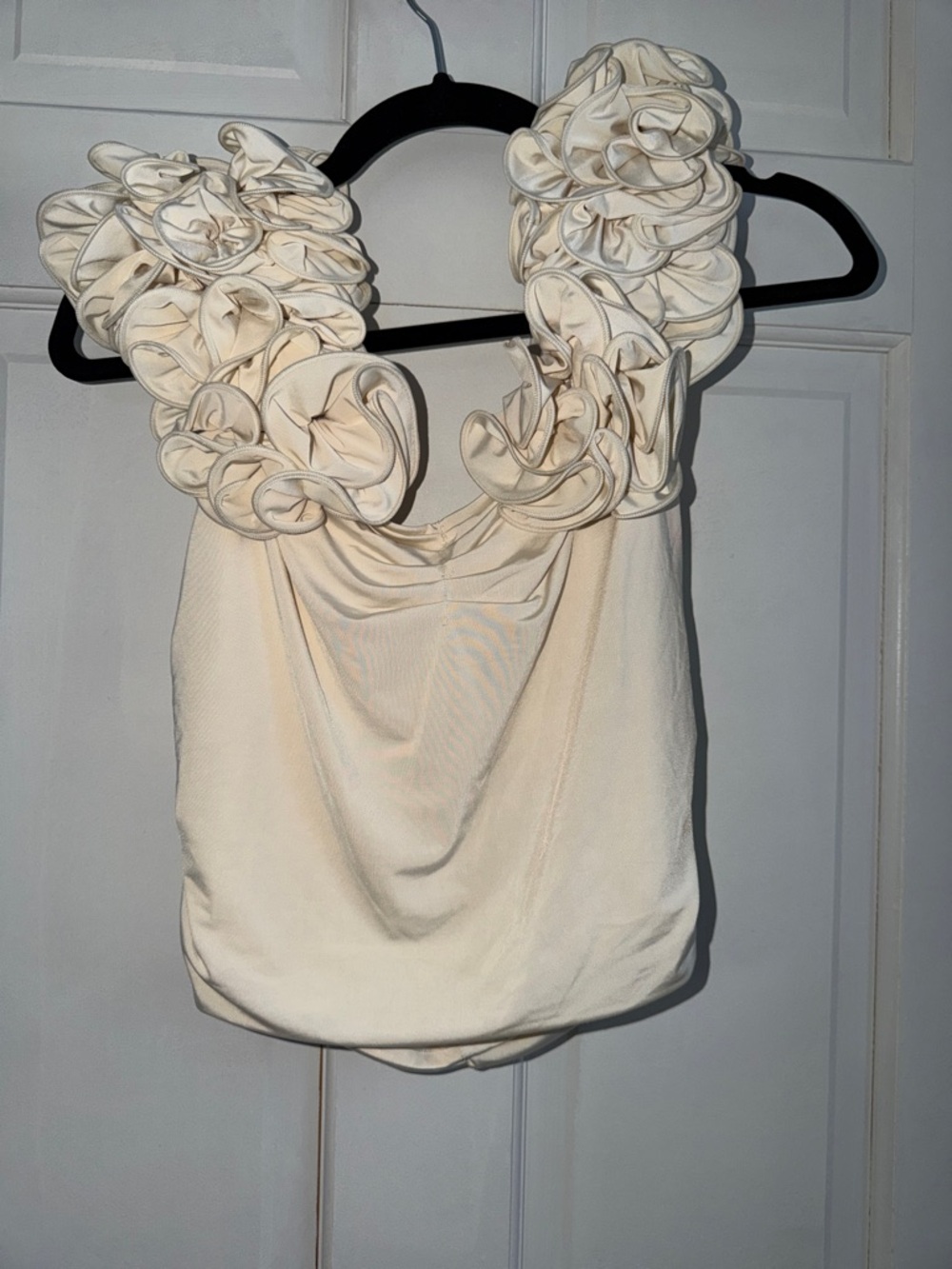 Express Cream Ruffle-Trim Camisole